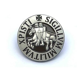 Patch Nation Sigillum Militum Xpisti Knight Templar Crusader Round Lapel Pin Badge, Aluminium