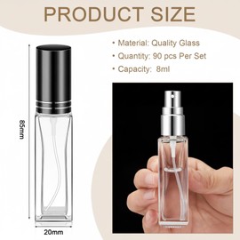 Domensi 30 Pcs 8 ml Empty Glass Perfume Bottles Bulk - Gold,Silver,Black Refillable Cologne Spray Atomizer with Pump, for Travel, Skincare, Haircare, Cleaning & DIY Essentials