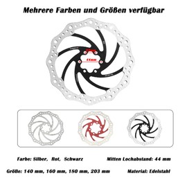 Yongness Pack of 2 Bicycle Brake Disc with 12 Screws 140 mm/160 mm/180 mm/203 mm Bicycle Brake Disc Rotor for City Bike, MTB, Road Bike, Bicycle Parts (Black 140 mm)