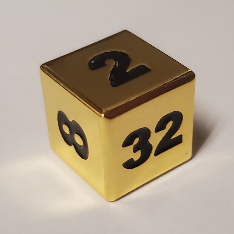 quEmpire Gaming Metal Backgammon Doubling Cube Dice / Gold Color