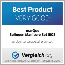 Solingen Manicure Set – Comparison Winner – Genuine Leather Case Handy and Soft – 7 Piece Nail Set for Men and Women marQus Made of Shiny Nickel-Plated Polished Steel