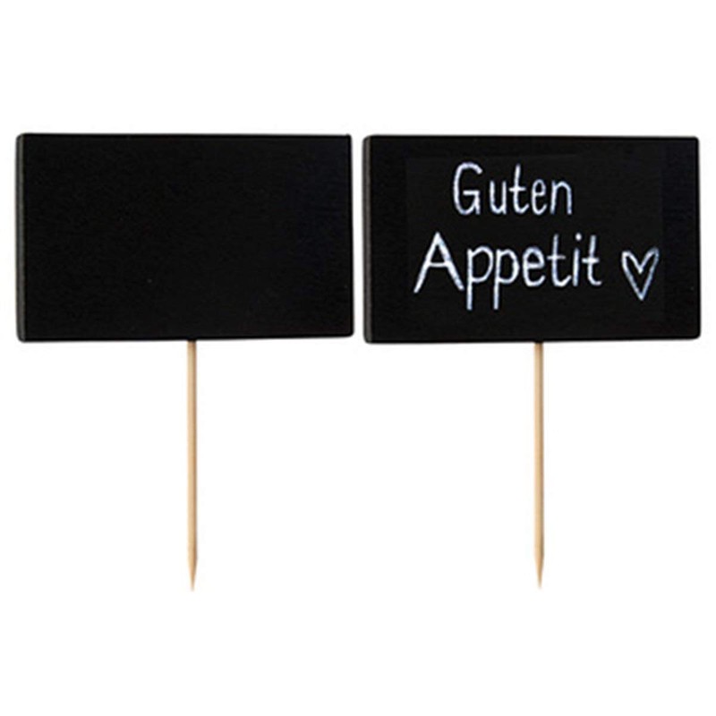 PAPSTAR 87201, 100 Fingerfood-Spieße, beschreibbare Kreidetafel, Länge 9 cm, Blackboard,