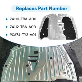 LoloWheat Engine Splash Shield Guard Under Car Shield Cover Board Compatible with Honda Civic 2016 2017 2018 2019 2020 2021 Replace 74110-TBA-A00 90674-TY2-A01