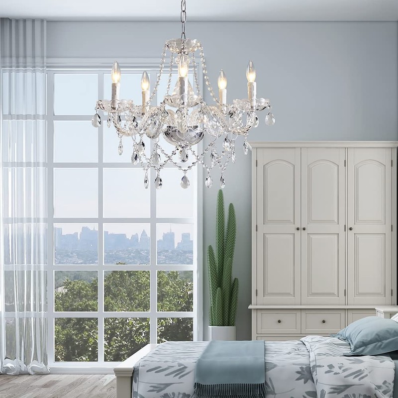 Saint Mossi 5 Light Modern Contemporary Elegant K9 Crystal Glass