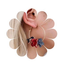 Yheakne Vintage Baumwolle Blume Ohrringe Hohlen Kreis Tropfen Ohrringe Runden Reifen Ohrringe Gold Geometrische Blütenblatt Ohrringe Für Frauen Und Mädchen