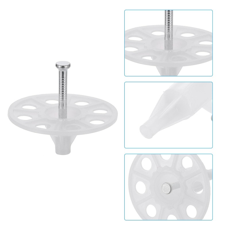 PATIKIL 40mm Perforated Insulation Pins, 50 Set Insulating Nails Shooting
