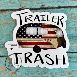 Five Acre Creations Funny Camping Decal - Car Window Sticker - Laptop Decal - Trailer Trash sticker