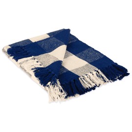 DII - Manta plegable de poliéster, 100% algodón, diseño de búfalo, cobija, Azul, 50 x 60", 1, 1