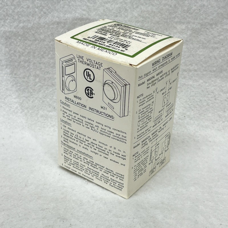 Marley M611W Single Pole Thermostat - Line Voltage Heating M611W