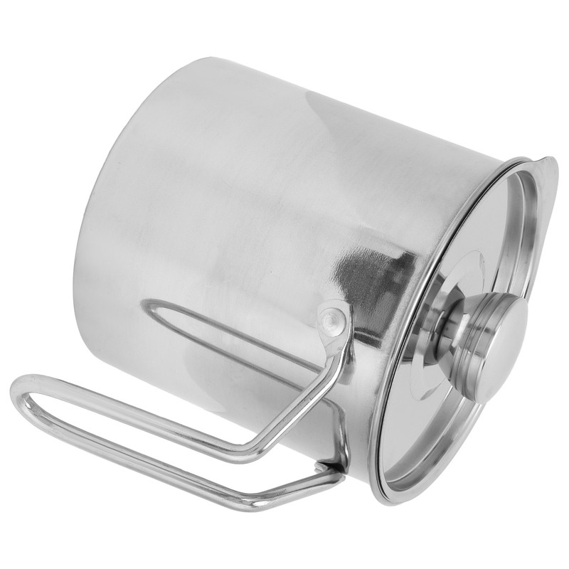 Stainless Steel Oil Filter Pot with Handle Kitchen Grease Container