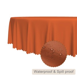 TTQYFNM Rust Round Tablecloth 70 Inch Solid Color Burnt Orange Waterproof Polyester Table Cloth for Kitchen Dinning Tabletop Thanksgiving Decoration Indoor Outdoor Picnic Party Supplies