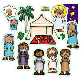 Abraham & Sarah Bible Felt Set Old Testament Story Flannel Board Kids Flannelbaord (Uncut- You Must Cut Out Before use)