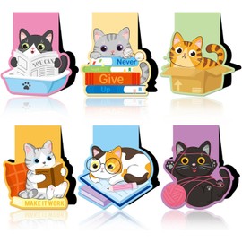 JSRQT - Paquete de 6 marcadores magnéticos para gatos, marcadores de página, marcadores de libro para estudiantes, profesores, marcapáginas de gatos surtidos para mujeres y hombres, divertidos amantes