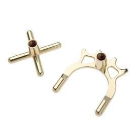 MUXSAM 2 x Brass Bridge Head Pool Cue Stick Frame Pole for Snooker Ball Tensioning, Snooker and Billiard Accessories Bridge Head