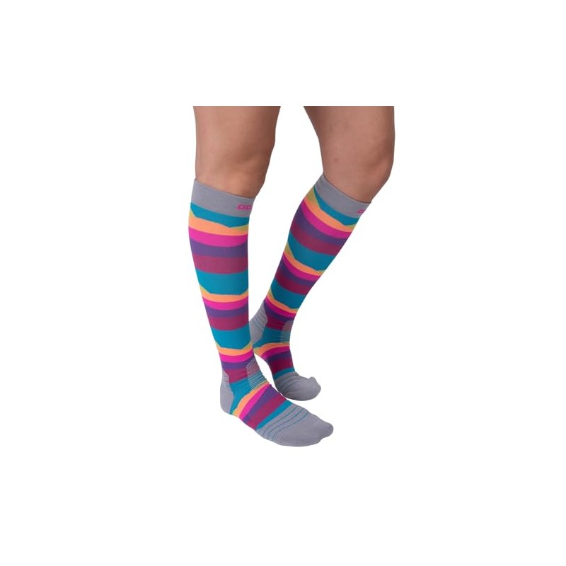 OOSC Mambo Sunset Ski/Snowboard Socks – Vibrant Design, Cushioned Support,