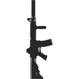 Wet Paint SP13348 M-16 M16 Military Semi Automatic Rifle Silhouette Cardboard Cutout Stand