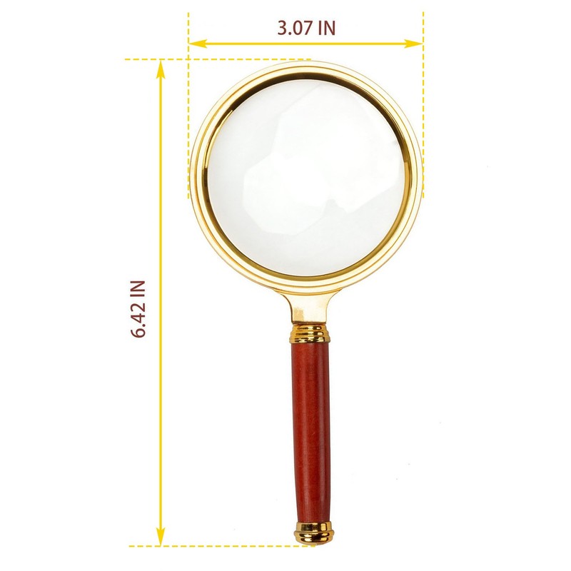BASUNE 10X Handheld Magnifier, Reading Magnifier Loupe Glasses 10X with