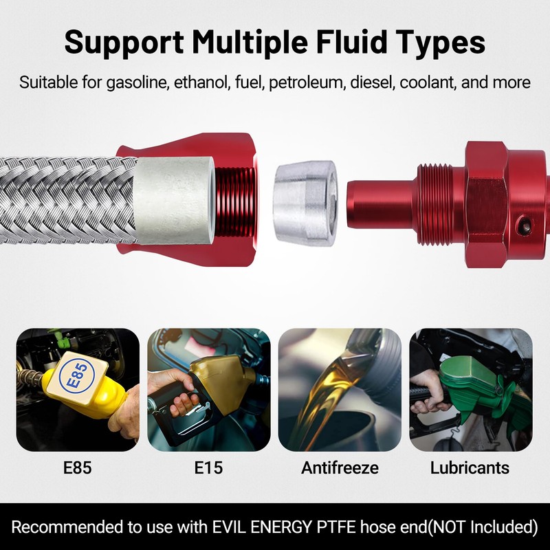 EVIL ENERGY 8AN PTFE Fuel Line Kit, AN8 E85 Fuel