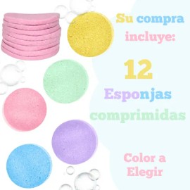 Pack 12 Esponjas Faciales de Celulosa Suave Comprimida Amarillas