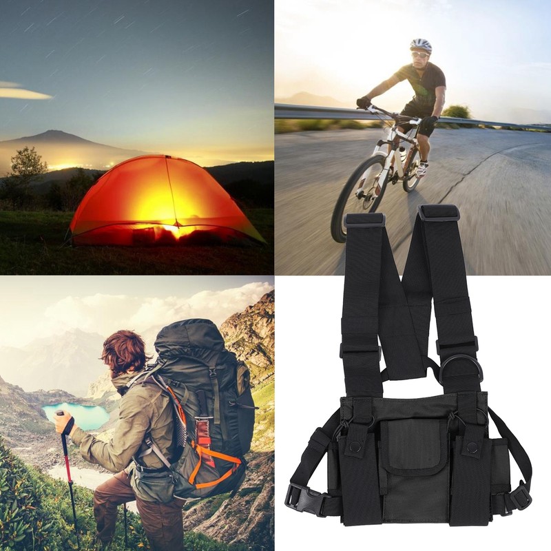 Chest Pack Adjustable Multi Pocket Functional Harness Front Vest Rig