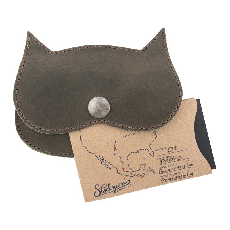 Hide & Drink, Cat Shape Wallet Handmade from Full Grain