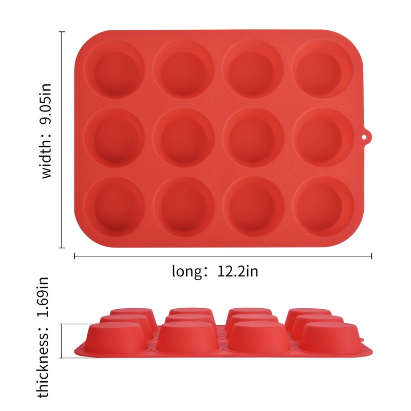Zuvo Silicon Muffin Tray 12 Cups - Non Stick Baking