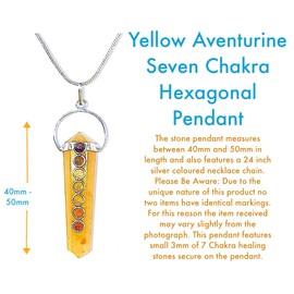 Yellow Aventurine Reiki Energy Charge Chakra Healing Crystals Necklace Gemstone Hexagonal Point Chakra Stone