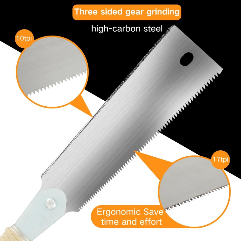 KNFFSAAJL Japanese Hand Saw 9.3inch SK5 High Carbon Steel Double