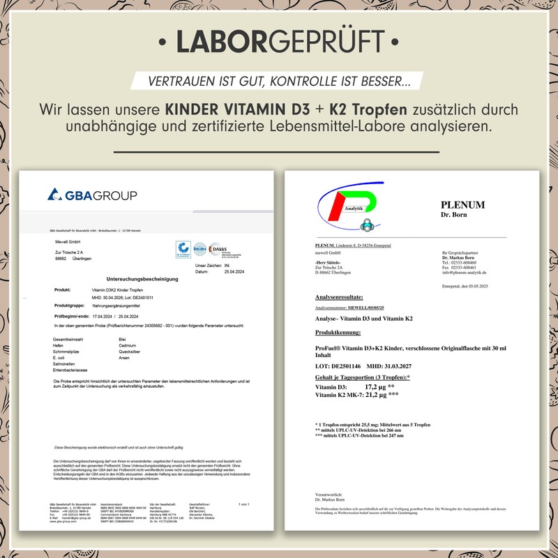 Vitamin D3 + K2 Children's Drops 2000x - with 650