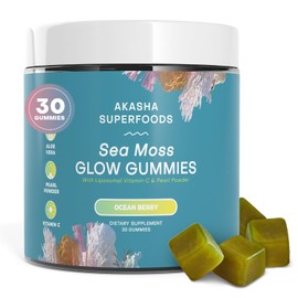 Sea Moss Glow Gummies I Hair Skin and Nails Vitamins, Seamoss, Pearl Powder, Vitamin E, Aloe Vera, Liposomal Vitamin C, Irish Sea Moss Gummies for Women & Men (30 Count (Pack of 1))