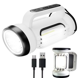 HAASHADA Handheld LED Searchlights Lantern High Power Big Flashlights, 16000LM 5 Lighting Modes Rechargeable Outdoors Camping Hunting Lamp Portable COB Spotlight Work Light for Emergency