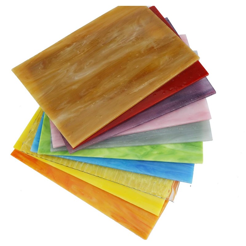 Lanyani（10 Sheets）Variety Stained Glass Sheets 4 x 6 inch Opal