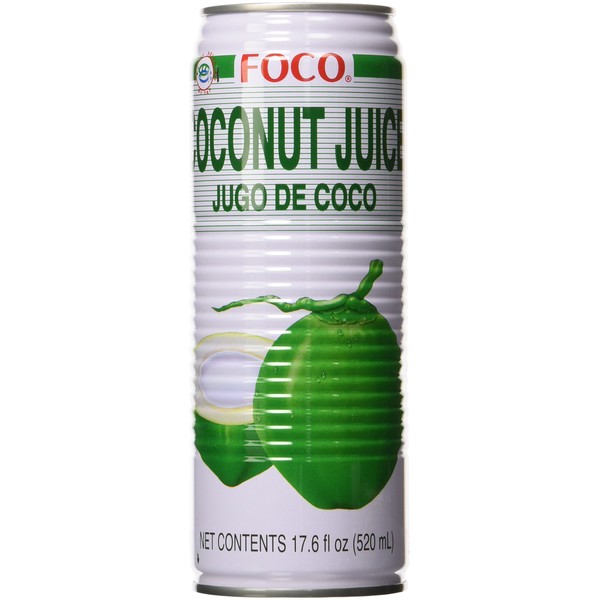 Foco Coconut Juice, 17.6 Fl Oz, Pack of 12