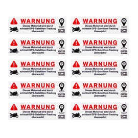 BIKE-label Anti Theft Sticker Pack of 10 Alarm Stickers for Motorcycle Bike Motorcycle X900275VA