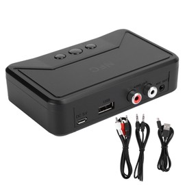 Desktop Bluetooth 5.0 Receiver  NFC Wireless USB Audio for Speaker Plug and PlayBlack