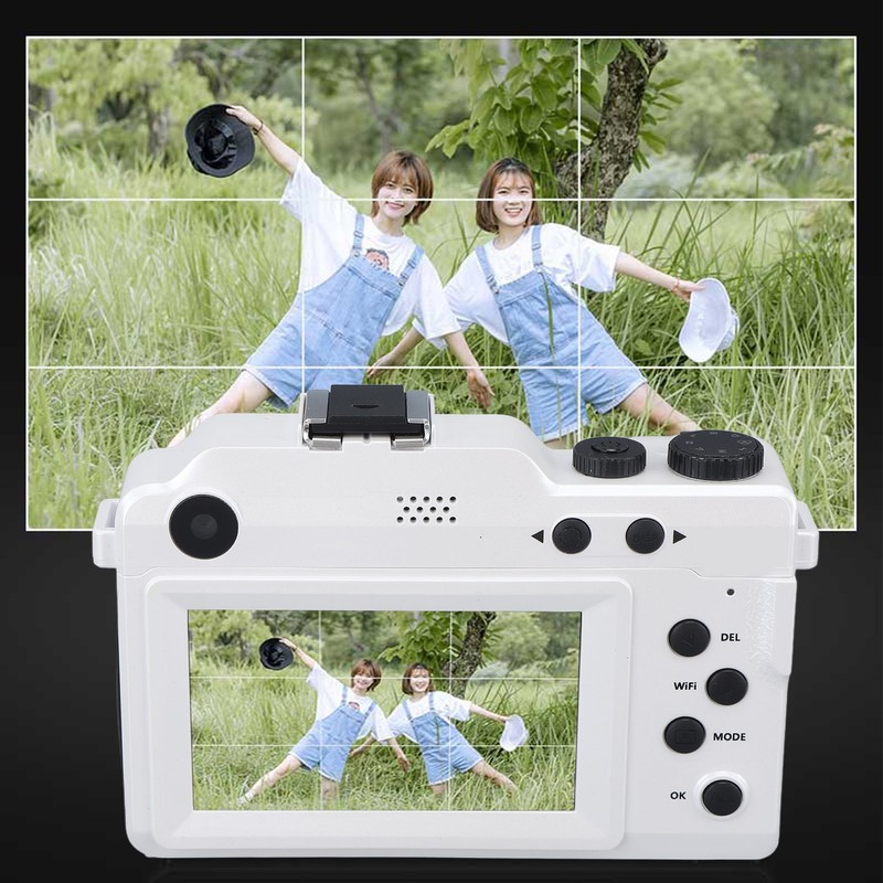 4K Digital Camera Front Rear Dual Lens 48 Megapixels 18X