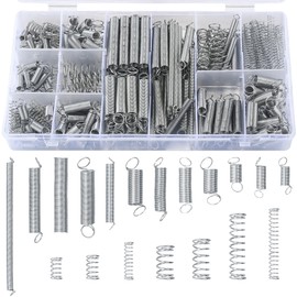210 Pcs Compression Springs and Tension Springs Assortment Kit, Springs Assorted Extension Springs, Steel Metal Extended Compressed Spring Assortment Set, Coil Springs Spiral Springs Kit, 20 Sizes