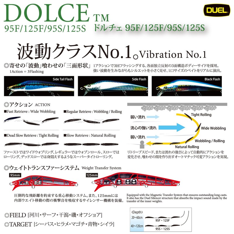 DUEL(デュエル) ミノー ドルチェ95S 95mm MHSC ルアー