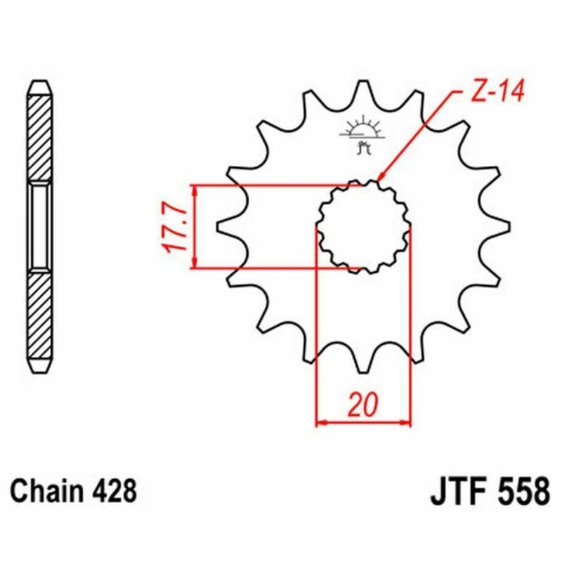 JT Sprockets/JT Yamaha YZ85 Large Wheel 02-15 JT and JT