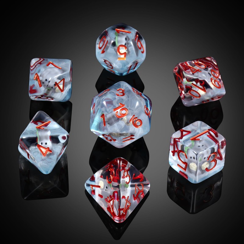 Totoro DND Dice Set, DNDND 7PCS Resin D&D Dice with