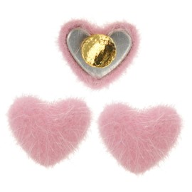 DECHOUS 3Pcs Detachable Nail Hair Ball Decor Heart Fuzzy Ball Ornaments for DIY Manicure Durable and Attractive Nail Art Accessories for Home and Salon Use