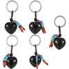 Nupuyai Love Heart Obsidian Crystal Stone Keychain Hand Charm Keychain