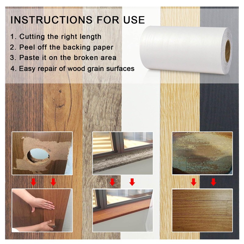 BOMEI PACK White Grain Repair Tape 4inch X 33ft,Self Adhesive