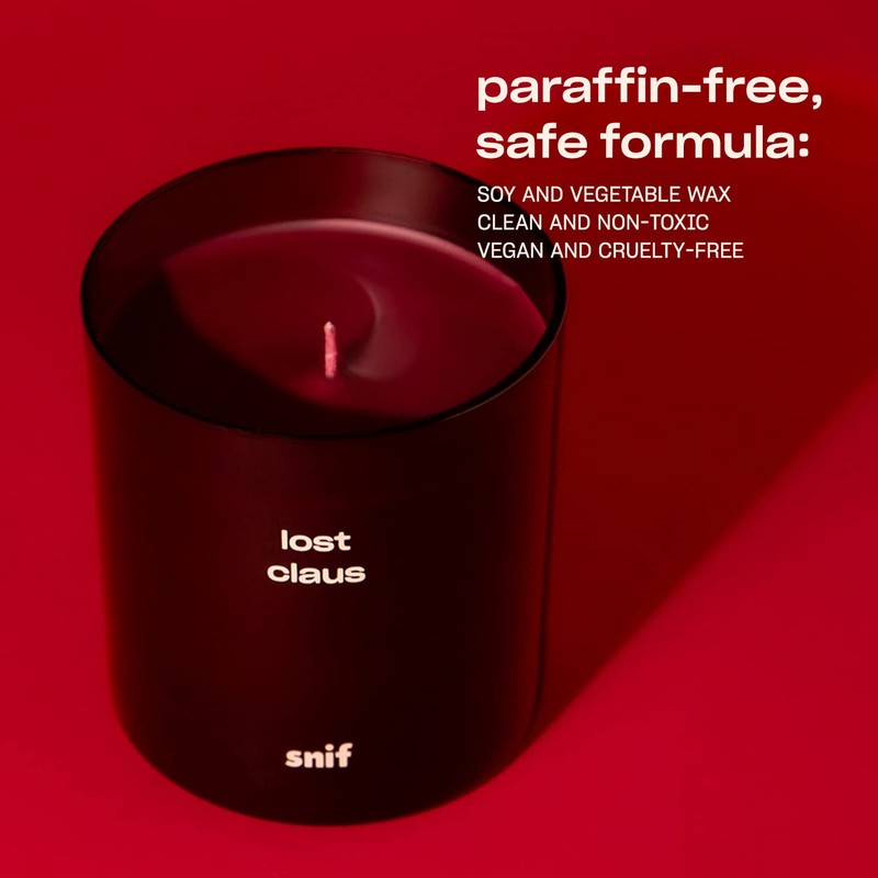Lost Claus Scented Holiday Candle by Snif, Spicy, Gourmand, Woody