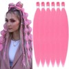 YDDM Pre Stretched Braiding Hair Braiding Hair Extensions Pink Braids