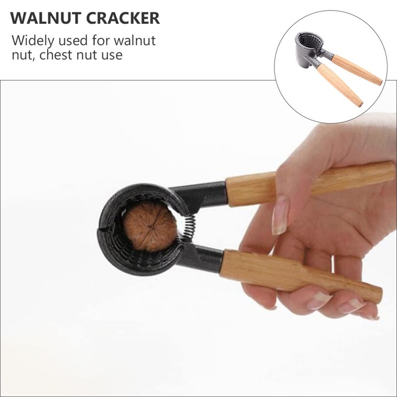 Ciieeo 1pc Walnut Cracker with Ergonomic Wooden Handle Multifunctional Nut