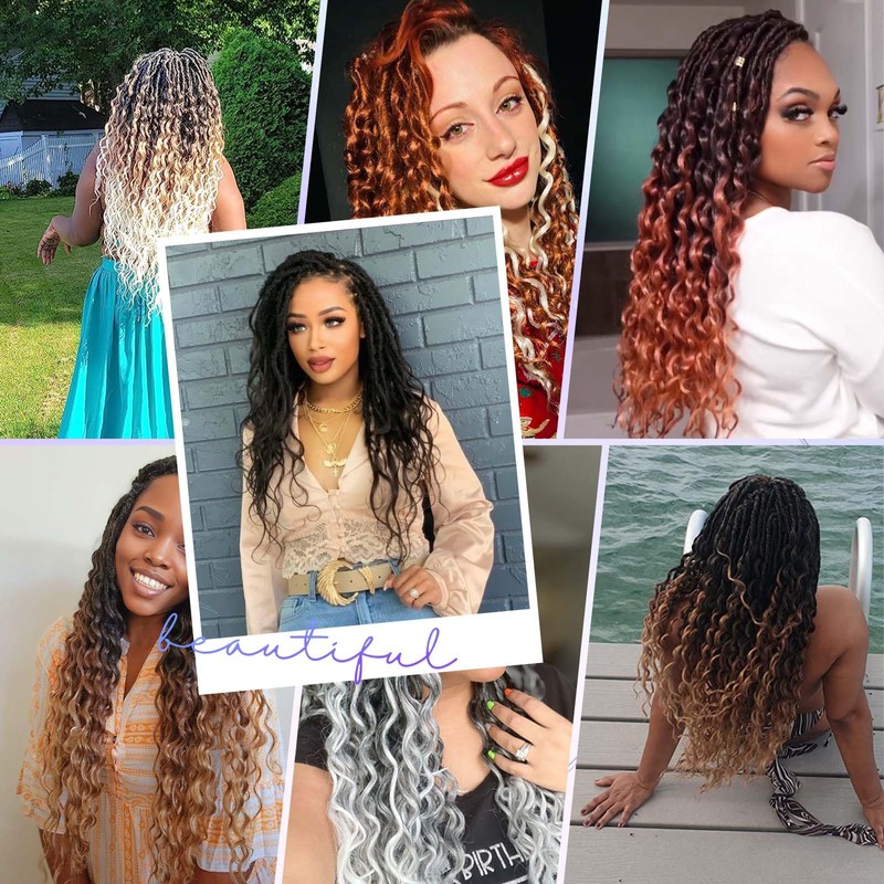 Deep Goddess Pre Looped Locs Crochet Hair(18 Inch 8 Pcs