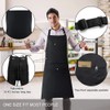 Jubatus 4 Pack Bib Aprons with 2 Pockets Cooking Chef