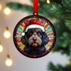 Image Industry Cockapoo Black in Santa Hat Suncatcher Decoration -
