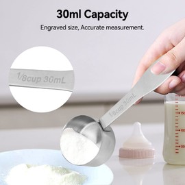 2Pcs 30ml Scoop,Coffee Scoop Measuring Spoons,2 Tablespoon Stainless Steel Measuring Spoons with Long Handle,30ml Measuring Scoop 1/8 Cup Tea Coffee Spice Measure Scoop